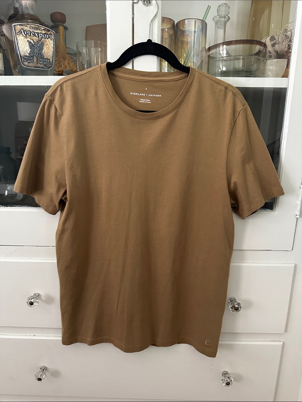 Everlane Uniform Organic Cotton Unisex Crew T-Shirt in Warm Toffee Brown M